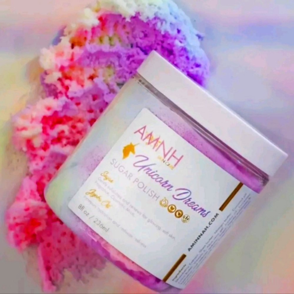 AMNH Unicorn Dreams Shea Butter SUGAR BODY POLISH Scrub Exfoliator 8oz SEALED
